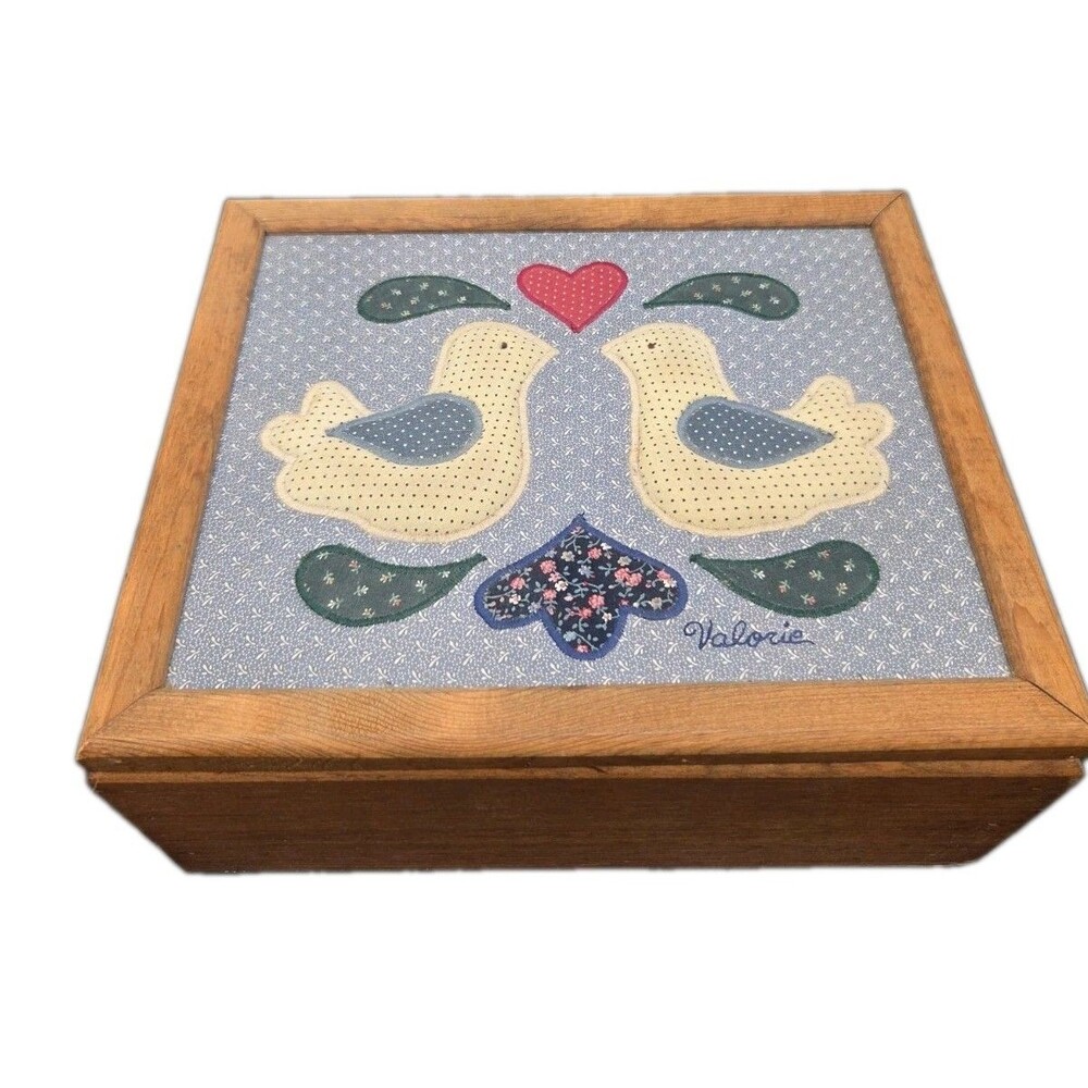 Tennessee Wood Crafters Valorie Sockwell Rustic Folk Art Wood Box With Applique